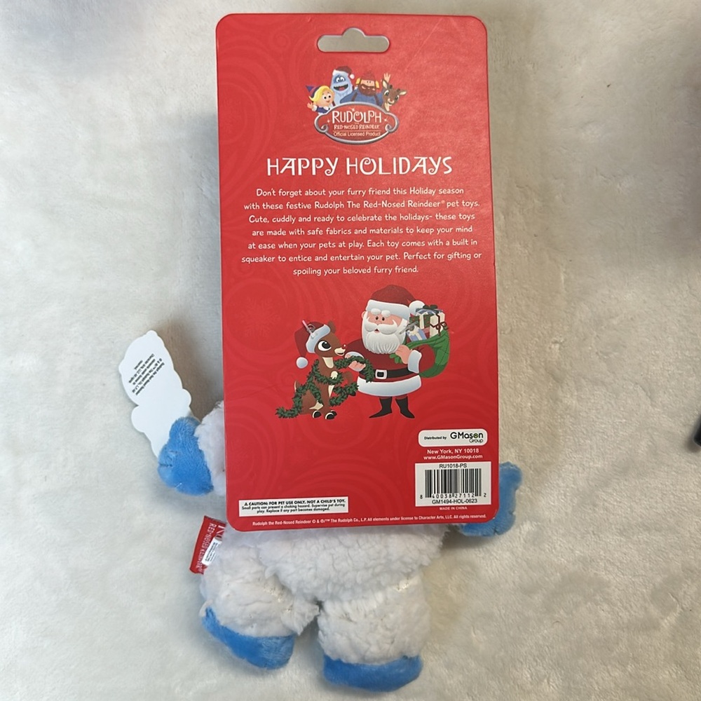 Rudolph The Red Nosed Reindeer Plush Squeaky Toy Christmas Abominable Snowman - Picture 3 of 4